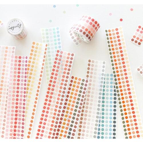 DIY Colourful Cute Dots Stickers Adhesive Tapes Planner Decoration Paper Hand account material decoration stickers