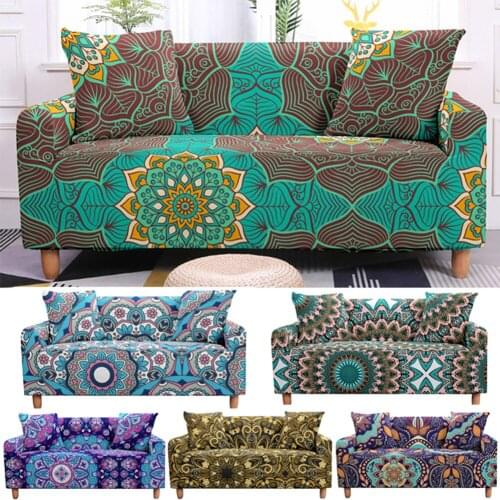 Mandala Slipcover Stretch Sofa Cover Cushions Armchair Covers Elastic Case on the Corner Sofa Cover