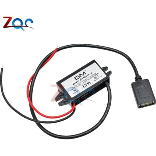 Femal USB Output DC-DC Converter Regulator 15W 12V to 5V 3A Max Step Down Buck Power Supply Adapter Low Heat Auto Car Protection
