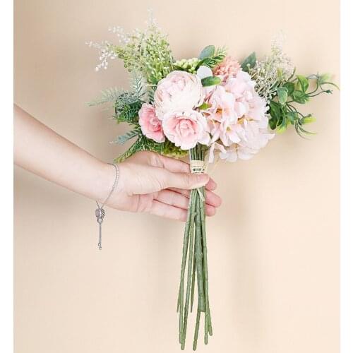 Real touch Artificial Silk Rose Bouquet Flower Head For Wedding Party Home Decoration Wreath Scrapbook Craft Cheap Fake Flowers