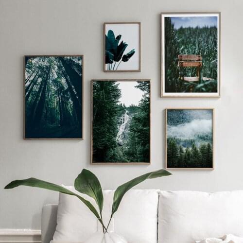 Natural Forest Landscape Canvas Painting Modern Wall Art Poster and Prints Decorative Pictures for Living Room Home Decor Cuadro