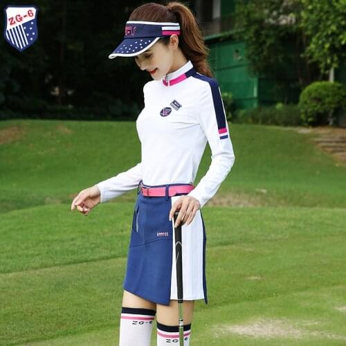 Golf Short A-Line Skirt Suits Women Long Sleeve Shirts Slim Fit High-Elastic Clothing Sets Golf Tennis Sportswear Hot Sale