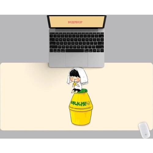 90x40cm XXL HD Cartoon Light Pink Cute Boy Pattern Office Computer Desk Mat Laptop Cushion Desk Non-slip Mat Gamer Mousepad Mat