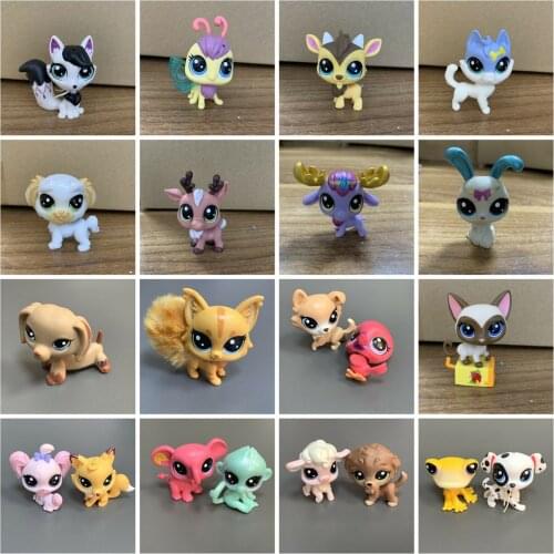 Little Short Hair Dacnshund Collie Cat Dog Kitty Deer Bunny Sheep Elephant Pet Fox Action Figures Animal Doll LPS Toys Gift