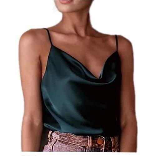 Satin women tank top strap Sexy tanks womens tops crop top summer Camis Plus size High quality fabric Vest Brand Name BUDDLEJA