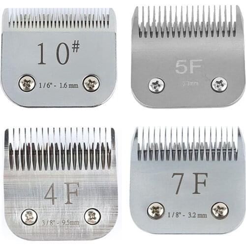 10# 1.6mm 4F 9.5mm 5F 7F 3.2mm Professional Pet Clipper Metal Detachable Blade A5 Hair Clipper Blades Andis and Oster Clippers