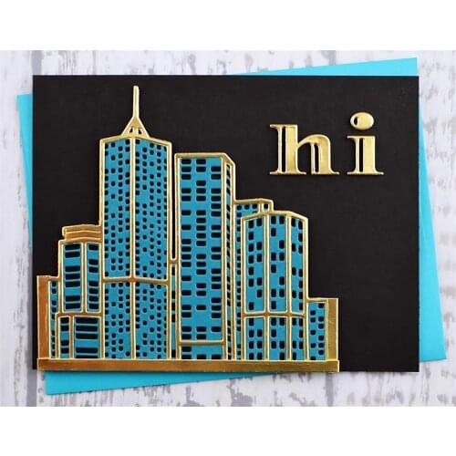 2PC Layered Cityscape Cover Metal Cutting Dies Stencils for DIY Scrapbooking/photo album Decorative Embossing DIY Paper Cards