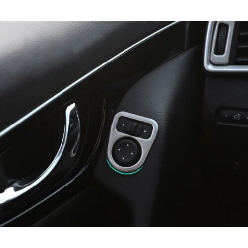 Stainless Steel Interior Rearview Rear View Mirror Adjustment Cover Trim sticker For Nissan Qashqai J11 2014- 2018