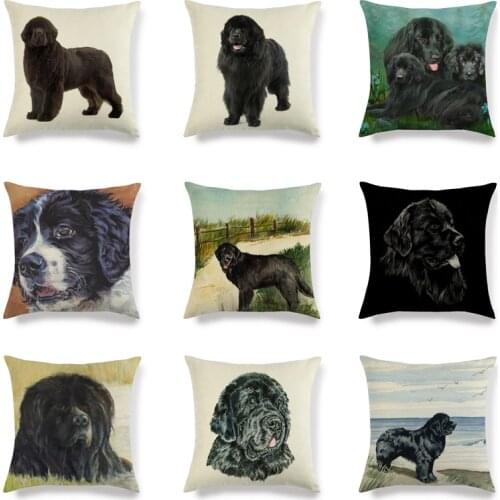 45cm*45cm NEWFOUNDLAND DOG linen/cotton throw pillow covers couch cushion cover home decorative pillow covers