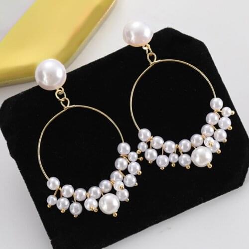 New Female Flower Long Pearl Tassel Dangle Drop Earrings Jewelry Fashion Woman Earrings 2019 Fine Jewelry Accessories Earrings