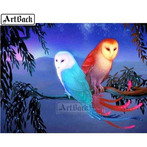 New 5d diy diamond painting owl picture full square drill resin diamond mosaic rhinestone 3D diamond embroidery crafts gift