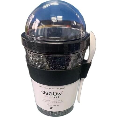 New Tumbler Double-layer 500ml Milk Tea Yogurt Cup Milkshake Ice Cream 401ml with Lid Spoon Mugs White Packaging Party