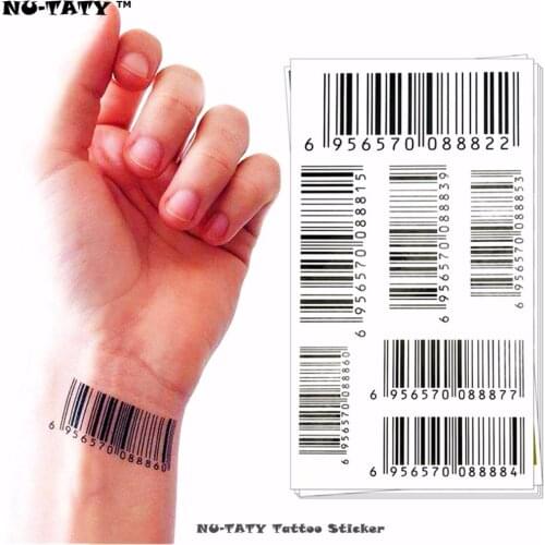 Nu-TATY Nu Era Matrix Barcode Temporary Tattoo Body Art Flash Tattoo Sticker 17*10cm Waterproof Henna Tatoo Selfie Wall Sticker