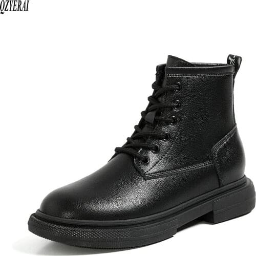 QZYERAI black white Riding boots Genuine leather Female boots Womens boots Autumn winter cowhide Women shoes Size 34-40