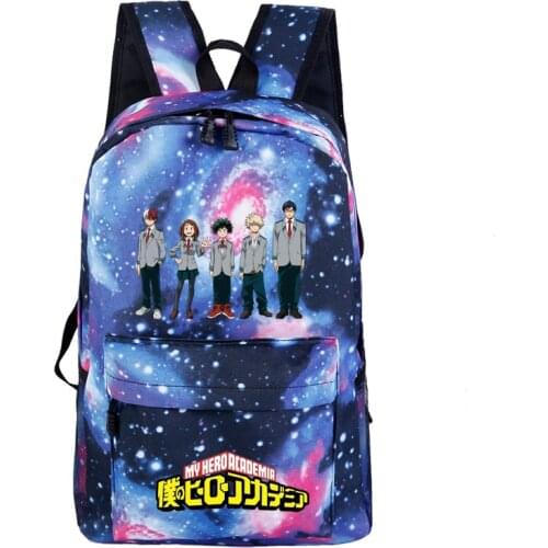 My Hero Academia Galaxy Printing Backpack Canvas Travel Backpack Anime Cosplay School Bags Women Laptop Backpack Rugzak 2019