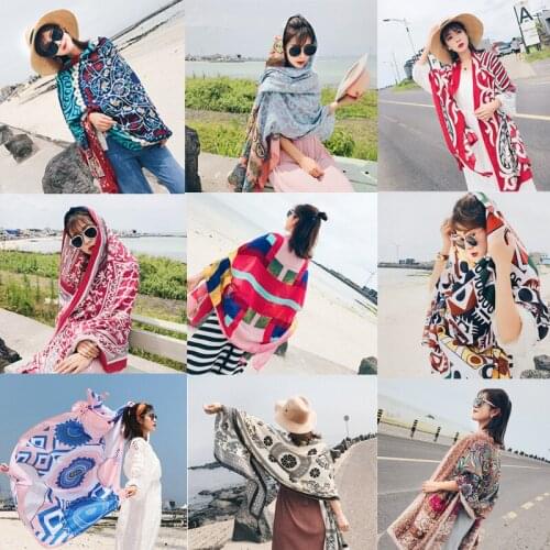 Women Scarf Female Autumn Summer Thailand Style Long Ethnic Scarf Travel Sea Shawl Muffler
