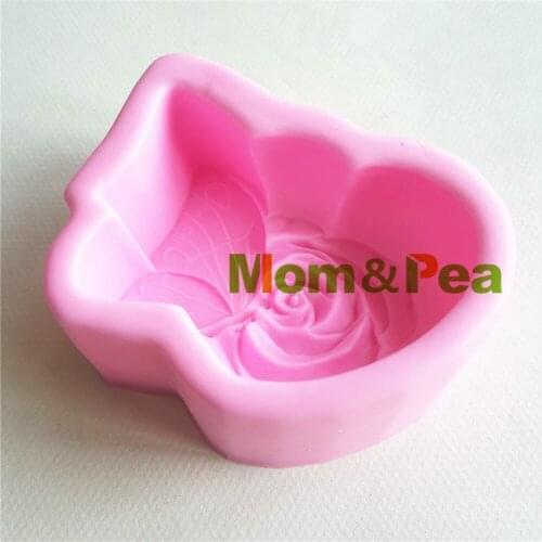 Mom&Pea MP152 Free Shipping Carved Butterfly & Flower Silicone Mold Cake Decoration Fondant Cake 3D Mold Soap Mold Food Grade