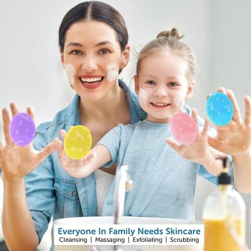 Silicone Face Scrubbers Exfoliator Brush-Facial Cleansing Brush Blackhead Scrubber Exfoliating Brush-Facial Cleansing Pads