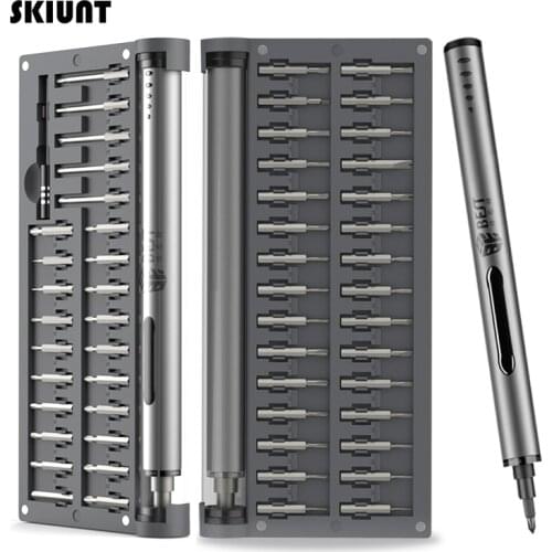 SKIUNT 57 In 1 Electric Screwdriver Set Precision Torx Slotted Screw Bits Rechargeable Household Repair Tools For Mobile Phone