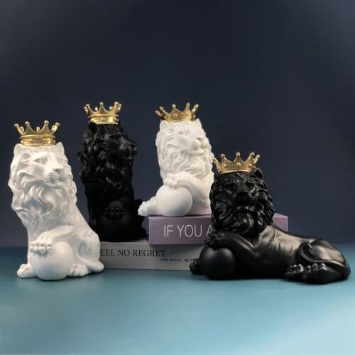 Sculpture Nordic Lion Statues For Decoration Lion Statue Nordic Resin Figurine Animal Abstract Nordic Decoration Home Model