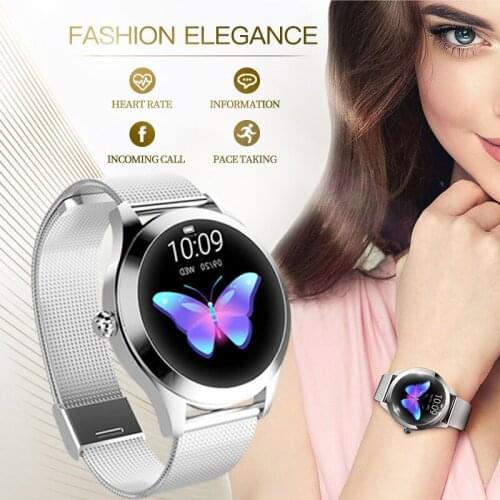 Smart Watch Women KW10 Heart Rate Monitoring IP68 Waterproof Multi-sports Modes Fitness Bracelet Smartwatch for Lady