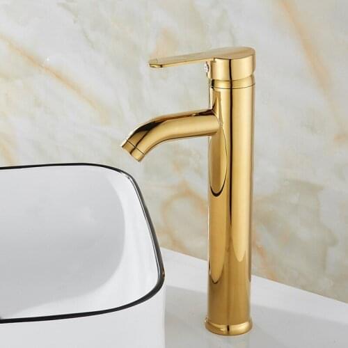 Basin Faucets Gold Brass Sink Faucet Bathroom Sink Faucet Single Handle Deck Mounted Toilet Hot And Cold Mixer Water Tap