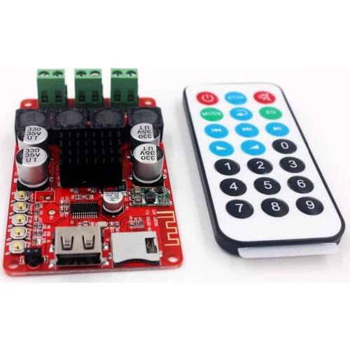 TPA3116 50W+50W Bluetooth Receiver Amplifier Board Audio Music Receiver TF card U flash disk decoding player with remote control