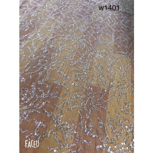 New Design Tulle Lace Fabric Beaded Sequin African Lace Fabric Embroidered Lace For Dress 10 yards/Lot