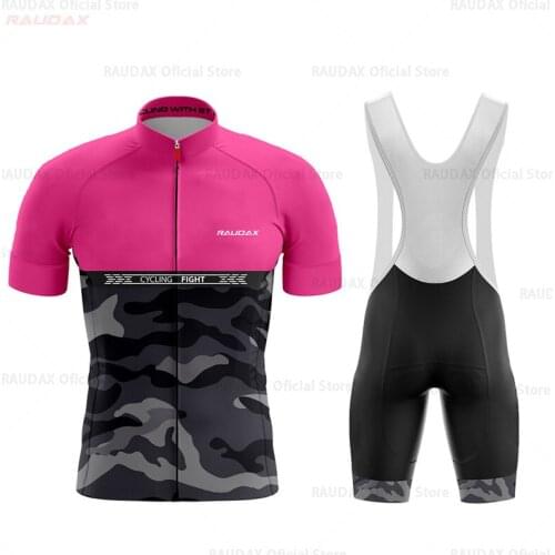 Cycling Jersey 2021 Pro Team Camuflaje Pink Cycling Clothing Bike Bib Shorts MEN Bike Jersey Set Ropa Ciclismo