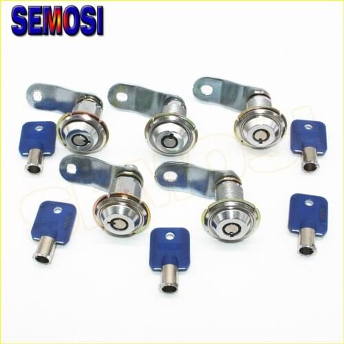 5pcs/ Rubular Cam Lock Zinc Alloy Door Cabinet Lock for Arcade Game Machine Drawer Same Key Lock - 17mm / 23mm / 27mm