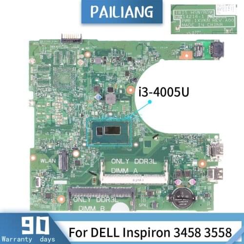 0PX1X6 For DELL Inspiron 3458 3558 CN-0PX1X6 14216-1 SR1EK i3-4005U Mainboard Laptop motherboard tested OK