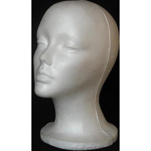 1 PC Female Styrofoam Foam Mannequin Manikin Head Model Hat Glasse Display Foam Mannequin Head Model Hat Wig Display Stand Rack