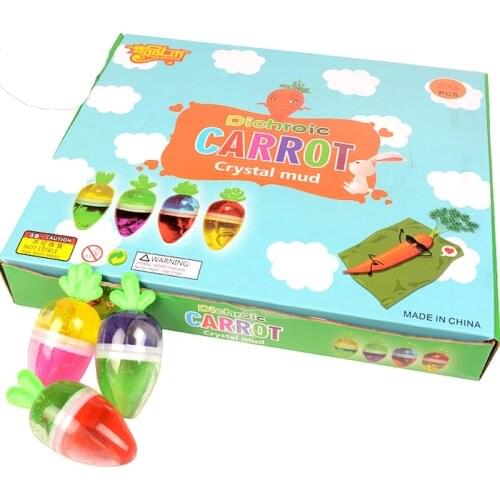 24PCS/set DICHROIC CARROT crystal clay Plasticine Colorful Mud Anti-stress Playdough Child Toys AA083