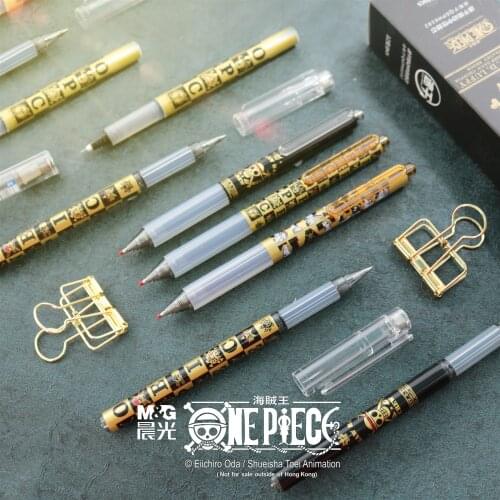 3/4/10PCS M&G One Piece Black Gold Series Gel Pen H6102/B6702/P57905 Press Gel Pen 0.5mm Office Signature Pen