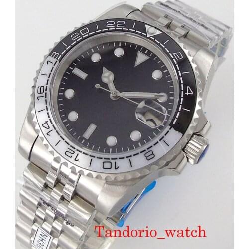 40mm Automatic Mens Bliger Watch Sapphire Glass Black No Logo DIal Jubilee Strap NH35A MIYOTA 8215 Movement Rotating Bezel