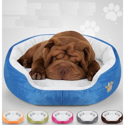 50cm x 40cm Super Soft Pet Bed Kennel Dog Round Cat Winter Warm Sleeping Bag Long Plush Puppy Cushion Mat Portable Cat Supplies