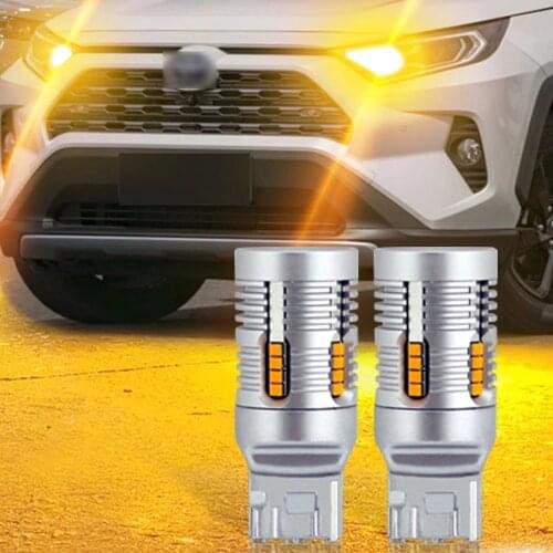 7440 7440NA Wy21w Built in Resistor Anti Hyper flashing Error Free LED Bulb Turn Signal Light Amber Orange Color For RAV4