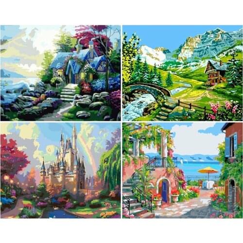 Canvas Size 5D Diy Diamond Painting Cross Stitch Kit Diamond Mosaic Embroidery " Landscape " Painting Square/Round Drill Gift