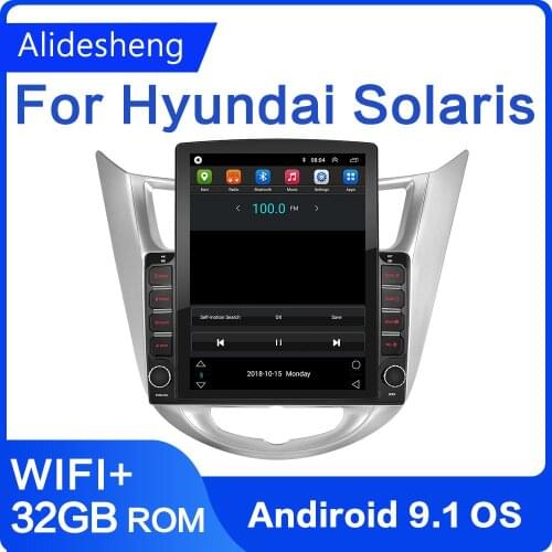 9.7"inch Tesla screen For Hyundai Solaris accent Verna 2010-2016 tesla still android 9.1 Car Radio Multimedia Player 2din GPS