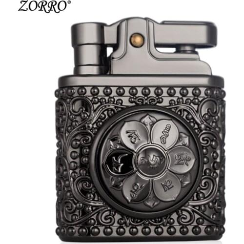 Original Zorro kerosene lighter creative press ignition old retro cigarette lighter de-stress tool