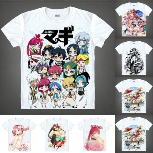 Coolprint Anime Shirt Magi The Labyrinth of Magic T-Shirts Multi-style Short Sleeve Aladdin Sinbad Cosplay Motivs Hentai Shirts