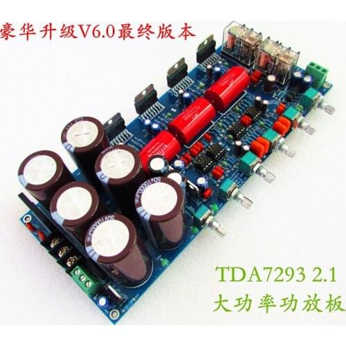Diy kit hifi 2.1 amplifier board tda7293 amplifier 2.1 subwoofer with speaker protection pre amp and rear amp together