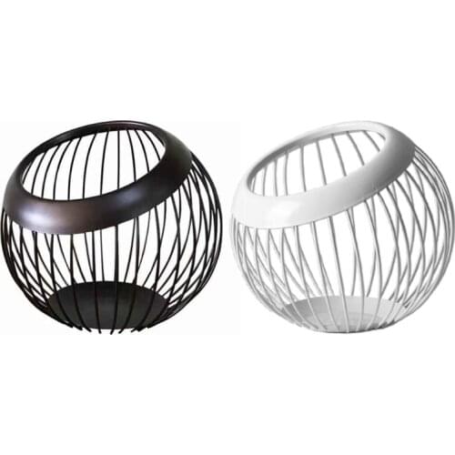 Home Living Room Fruit Plate Woven Iron Wire Hollow Storage Fruit Vegetable Basket Round Elegant Picnic Tray Drying Food