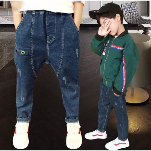 Boys denim pants 2019 autumn kids clothing big boys jeans cotton trousers baby children harem roupas infantis menina leggings