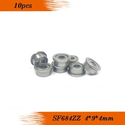SF684ZZ P6 Free Shipping 10pcs stainless steel flange bushing sliding ball bearing SF684-ZZ SF684 4*9*4mm F684ZZ ABEC-3