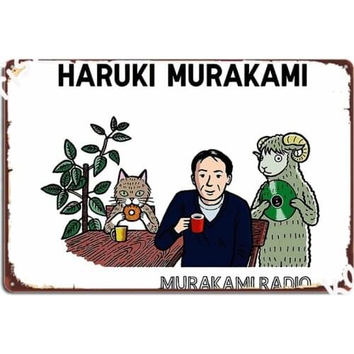Haruki Murakami Cartoon Metal Plaque Poster Retro Cinema Living Room Wall Plaque Home Tin Sign Posters