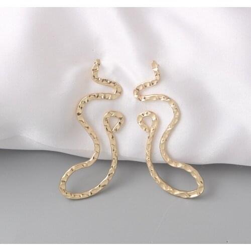 Curved Serpentine Dangle Earrings Punk Twisted Drop Earrings for Women Geometric Statement Unusual earrings Ear Jewelry Brinco