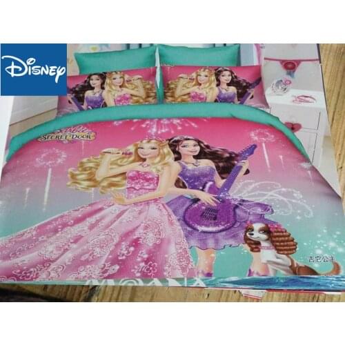 Disney single size bedding set for girls bedroom decor duvet covers 120x200cm bed twin flat sheet 3/4pcs princess birthday gift