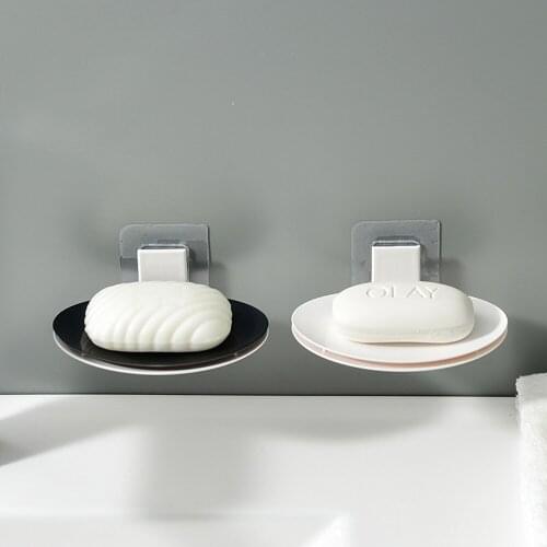 Creative Soap Box Wall-mounted Suction Cup Soap Dish Free Punch Drain Rack Simple Soap Holder For Bathroom Restroom Accessories