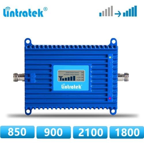 Lintratek GSM Repeater 2g 3g 4g Cellular signal Amplifier 850 900 1800 2100 CDMA UMTS cell phone LTE 4G Signal Booster 70dB ALC